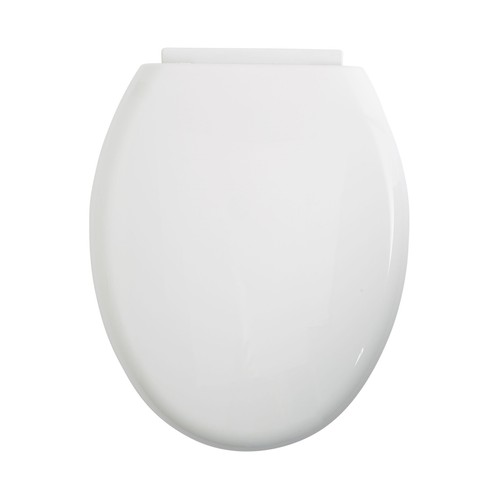 Tapa WC con bisagras de plástico de caída suave, color blanco, ACTUEL.