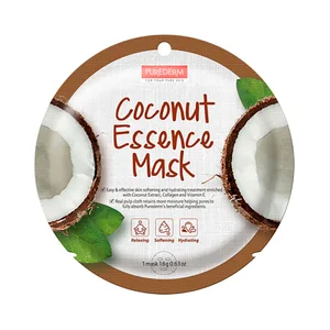 PUREDERM Mascarilla facial relajante, suavizante e hidratante con esencia de coco.