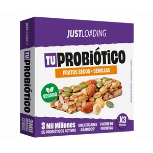 JUSTLOADING Barrita de frutos secos con probióticos 3x30 gr.