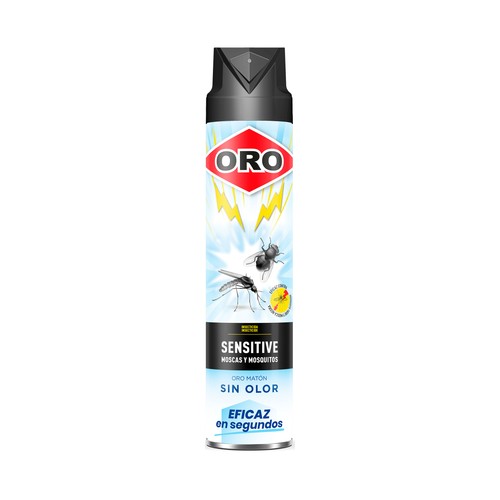 Insecticida para moscas y mosquitos sin olor spray ORO 750 ml.