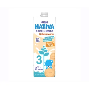 NATIVA Leche (2) de crecimiento con galleta María, de 12 a 36 meses de Nestlé 1 l.