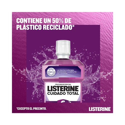 LISTERINE Enjuague bucal de uso diario con sabor a menta LISTERINE Cuidado total 250 ml.