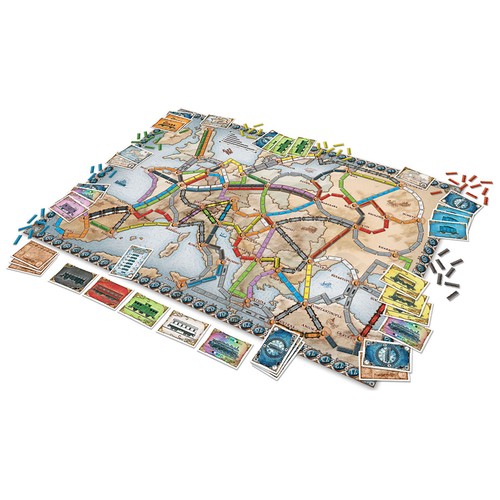 Juego de mesa de estrategia ¡Aventureros al Tren! Europa, de 2 a 5 jugadores, ASMODEE.