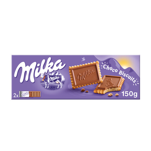 MILKA Galletas choco biscuit con chocolate con leche caja 150 g.