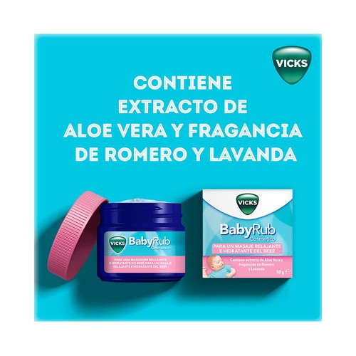 VICKS Baby rub Pomada para un masaje relajante e hidratante del bebé 50 g.