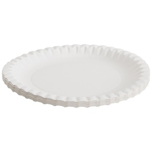 Set de 20 Platos de Postre Desechables Fabricados en Cartón Color Blanco, 16cm. Actuel.