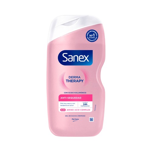 SANEX Derma Therapy Gel para baño o ducha con ácido Hialurónico, para pieles secas 425ml.