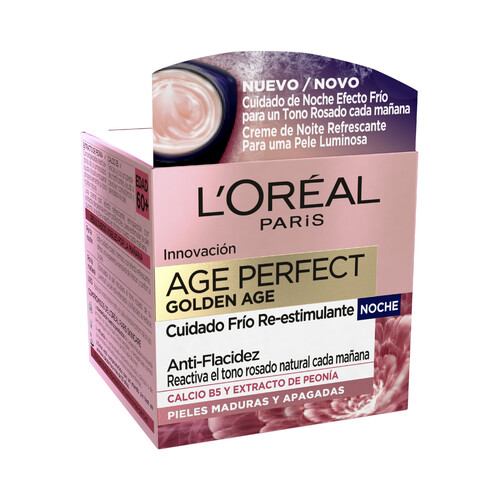 L´ORÉAL PARIS Crema de noche efecto frio re-estimulante, para pieles maduras y apagadas L´ORÉAL Age perfect golden age 50 ml.