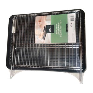 Imagen de Escurreplatos de hierro con bandeja, color negro, 43x32x25 cm ACTUEL.