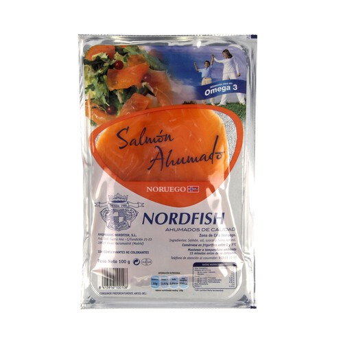 NORDFISH Salmón ahumado NORDFISH 100 g.