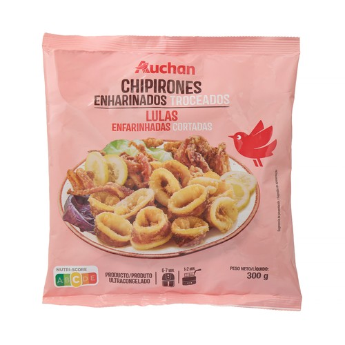 AUCHAN Chipirones enharinados, troceados y ultracongelados 300 g Producto Alcampo.