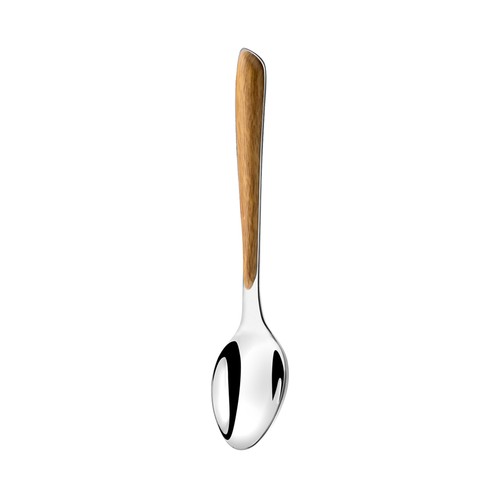 Cuchara para postre  de acero inoxidable y mango de madera, Eclat.