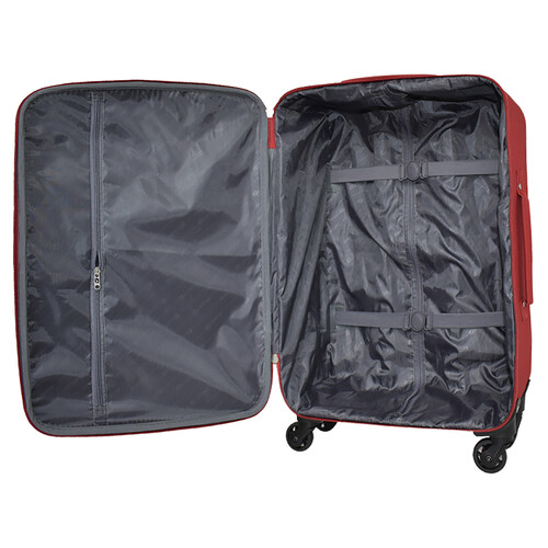 Maleta grande tipo trolley rígido de 61cm 4 ruedas, color rojo, AIRPORT.
