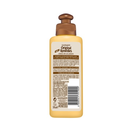 ORIGINAL REMEDIES Aceite en crema sin aclarado con aceite de aguacate y manteca de karité para cabello rebelde y difícil de controlar ORIGINAL REMEDIES de Garnier 200 ml.