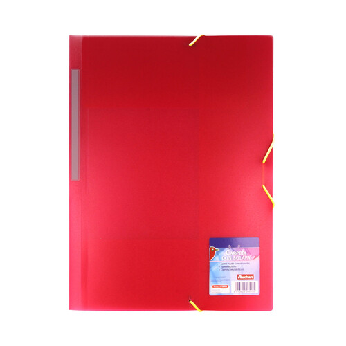 Carpeta de polipropileno transparente  tamaño folio, con 3 solapas PRODUCTO ALCAMPO.