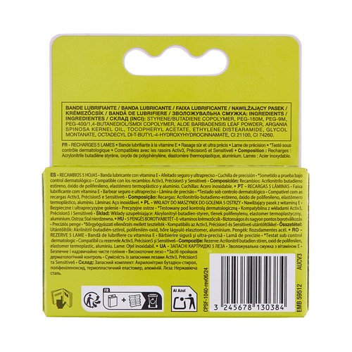 COSMIA Precision Recambio de cuchillas de 5 hojas para maquinilla de afeitar 4 uds.