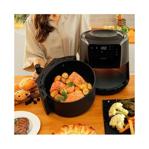 Freidora de aire, 5,5L, 1550W, CECOTEC Cecofry Rain, 8 programas.