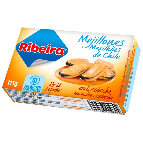 RIEBIRO Mejillones de Chile en escabeche 13/18 uds 69 g.