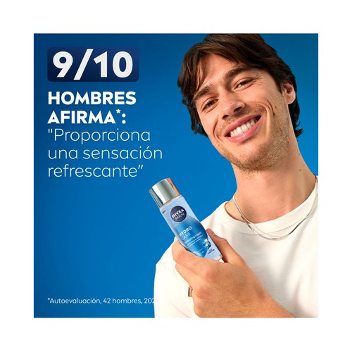 NIVEA Men hydrocare Líquido facial hidratante con ácido Hialurónico, vitaminas y glicerina 100ml.