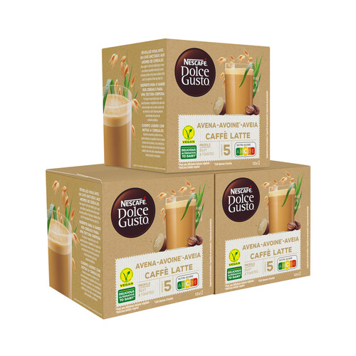 NESCAFÉ DOLCE GUSTO Café Caffé Latte y avena en cápsulas, intensidad 5 NESCAFÉ DOLCE GUSTO 12 uds. 130 g.