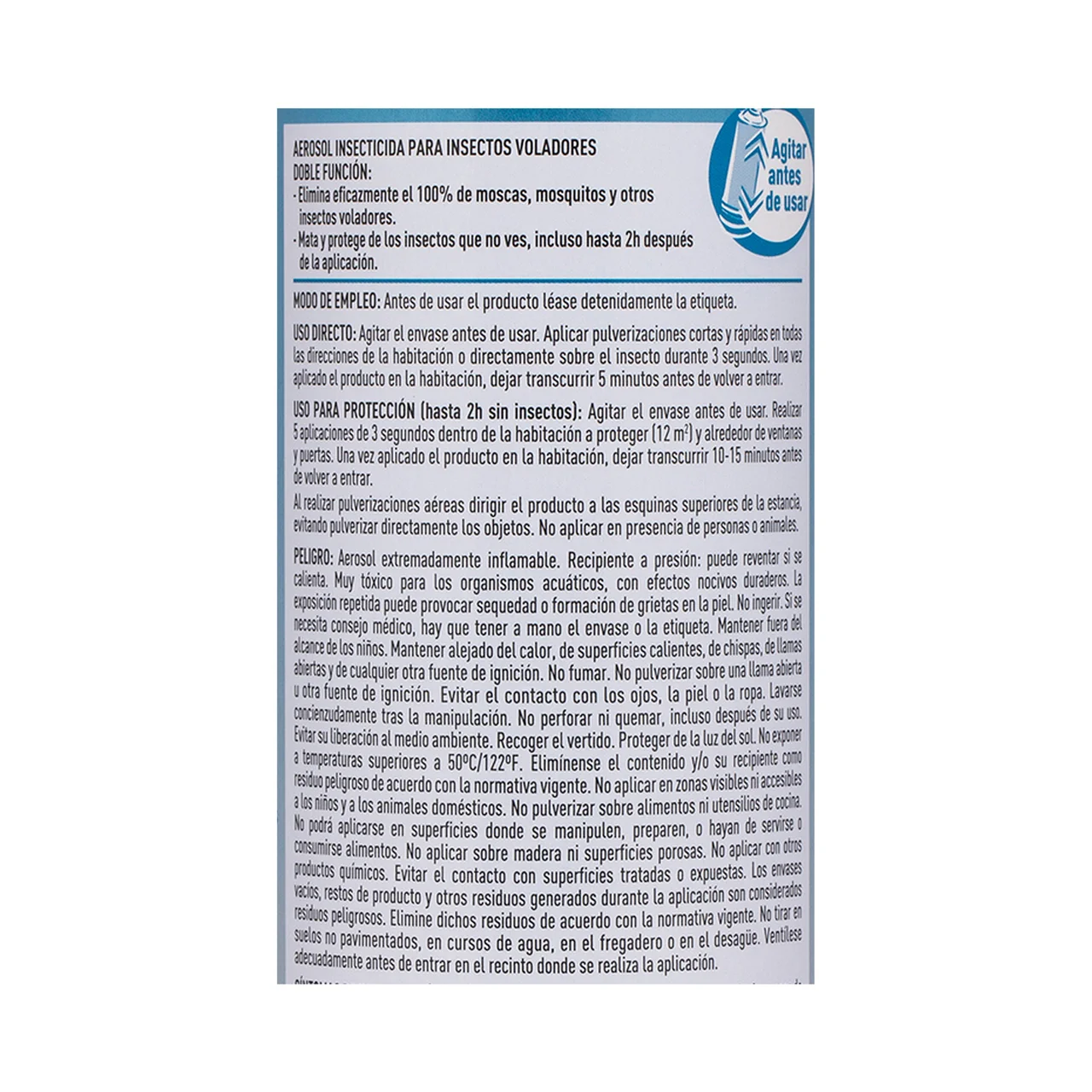 Insecticida aerosol sin olor, contra moscas y mosquitos 600 ml.