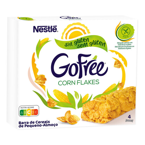 NESTLÉ Barritas de cereales sin gluten NESTLÉ GOFREE CORNFLAKES 88 g.