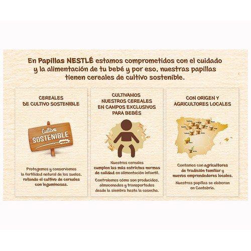 NESTLÉ Papilla de 8 cereales con cacao, sin azúcares añadidos, a partir de 12 meses 475 g.