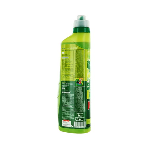Botella de 1 litro con fertilizante líquido para plantas verdes PRODUCTO ALCAMPO.