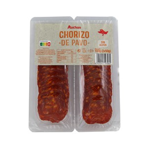 Imagen de AUCHAN Chorizo de pavo cortado en lonchas 100 g. Producto Alcampo