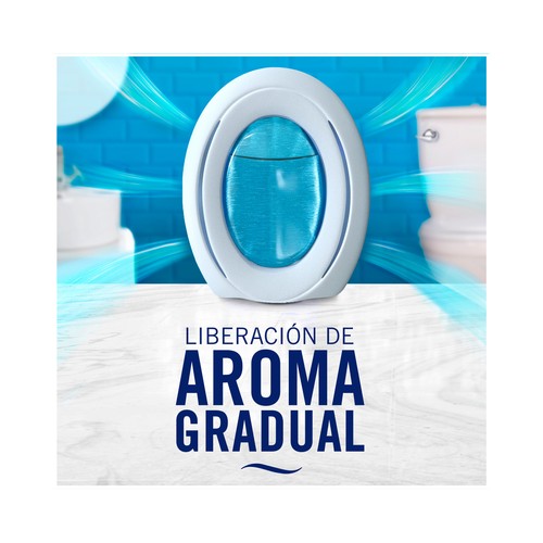 AMBIPUR Sevilla Ambientador de baño, con aroma a naranja, 2 en 1 combate los olores y refresca.
