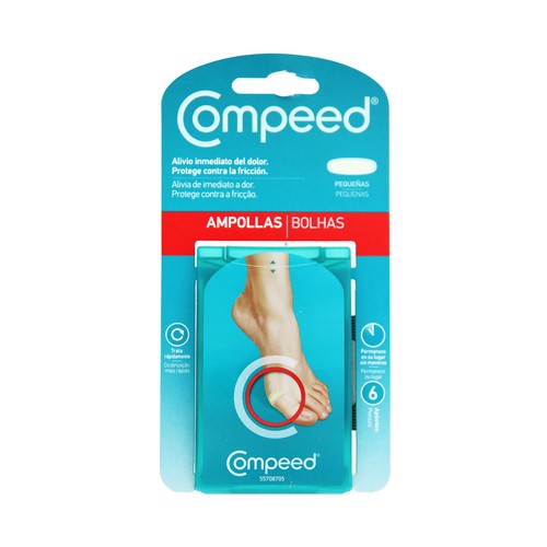 COMPEED Apósito ampollas pequeñas, que alivian de inmediato el dolor COMPEED 6 uds.
