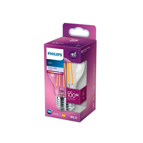 Lámpara LED 10,5 W E27 D Iluminación LED brillante con una calidad de luz excelente. PHILIPS.