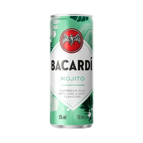 BACARDI Combinado de Bacardí carta blanca con lima y menta (mojito) lata 25 cl.