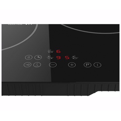 Placa inducción APELSON AIT 3602, 3 zonas de cocción, zona gigante de 28cm, potencia: 5800w, programable, control táctil, A: 56cm.