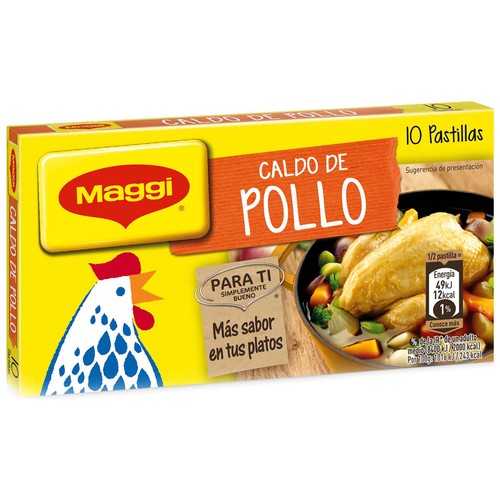MAGGI Pastillas de caldo de pollo 10 ud. 100 g.