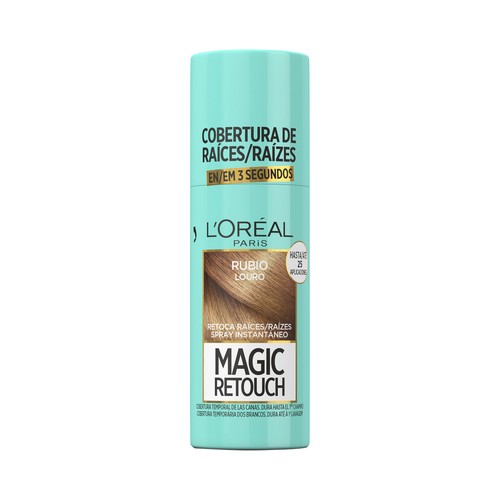 L´ORÉAL PARIS Magic retouch tono 4 Rubio Spray retocador de raices con cobertura temporal e instantánea de las canas.