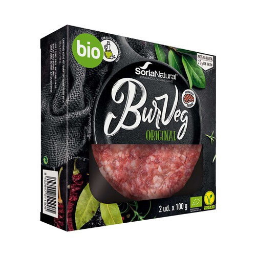 SORIA NATURAL Burveg original sabor carne ecológico SORIA NATURAL 2 x 100 g.