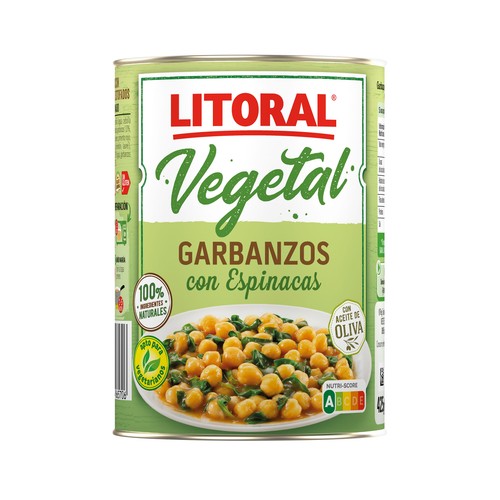 LITORAL Garbanzos con espinacas 425 g.