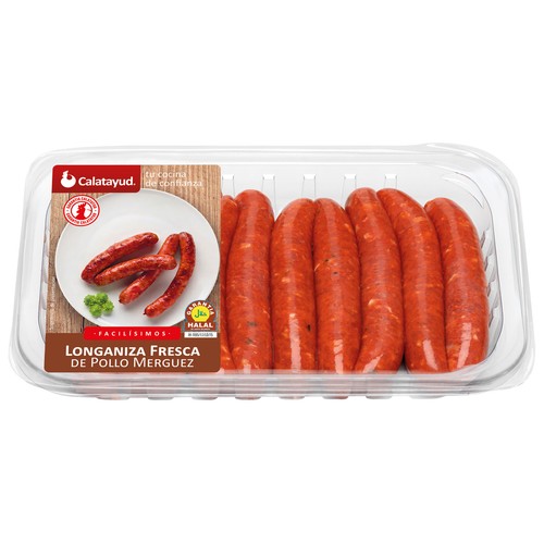 CALATAYUD Longaniza fresca de pollo Merguez (garantía Halal) 400 g.
