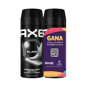 AXE Black Desodorante en spray para hombre anti transpirante hasta 48 horas 2 x 150 ml.