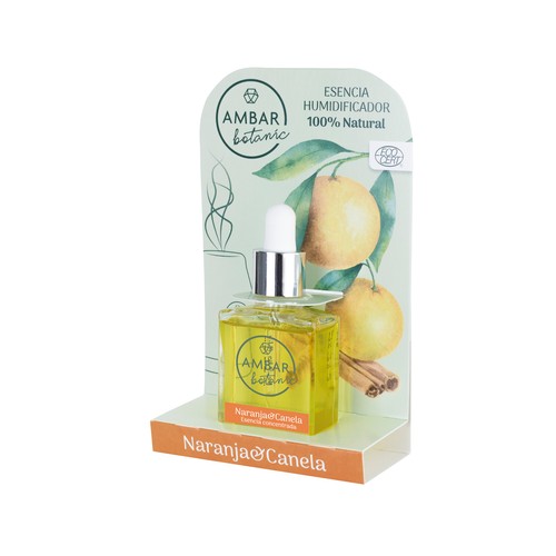 Esencia humidificador naranja y canela, 100 % natural AMBAR BOTANIC 30 mñ.