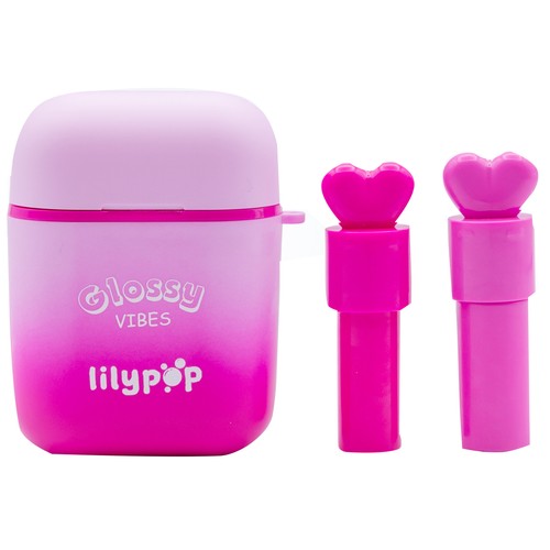 LILYPOP Brillo y bálsamo labial con forma de auriculares inalámbricos.