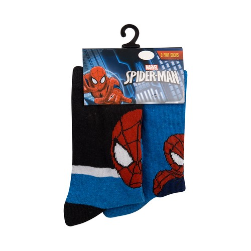 Lote de 2 pares de calcetines de niño SPIDERMAN, talla 23/26.
