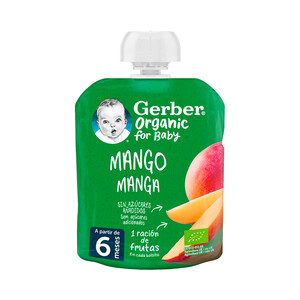 GERBER Bolsita de puré de mango ecológico, a partir de 6 meses GERBER Organic 90 g.
