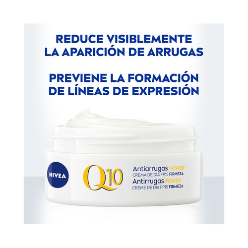NIVEA Q10 Crema de día antiarrugas y firmeza con FPS 15, para todo tipo de pieles 50 ml.