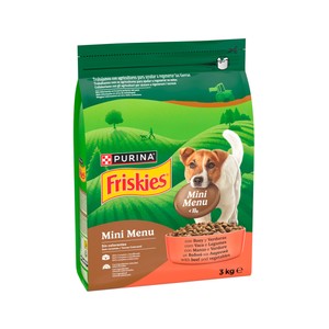 Comida para perro mini rica en buey 3 kg.