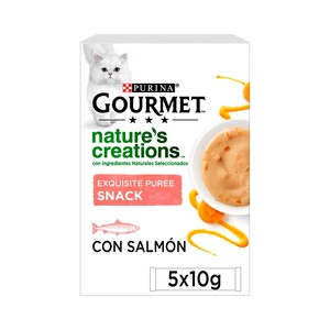 PURINA GOURMET Snack gatos con salmón PURINA GOURMET NATURE CREATIONS 5 x 10 g.