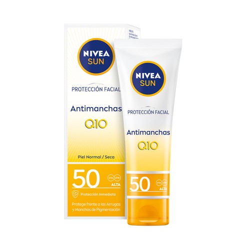 NIVEA Sun Q10 Protector solar facial con acción antiedad y antimanchas con factor solar 50 (muy alta) 50 ml.