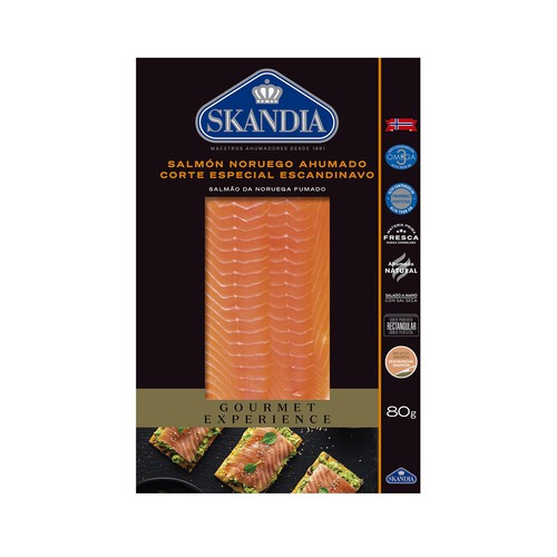 SKANDIA Salmón ahumado noruego SKANDIA 80 gramos