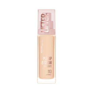 MAYBELLINE Lifter plump & glow tono 110 Base de maquillaje fundente con FPS 15.